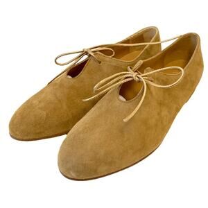 Des Petits Hauts Tan Suede Flats Size 37 EUC